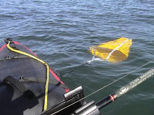 Anchoring a kayak using a drift chute